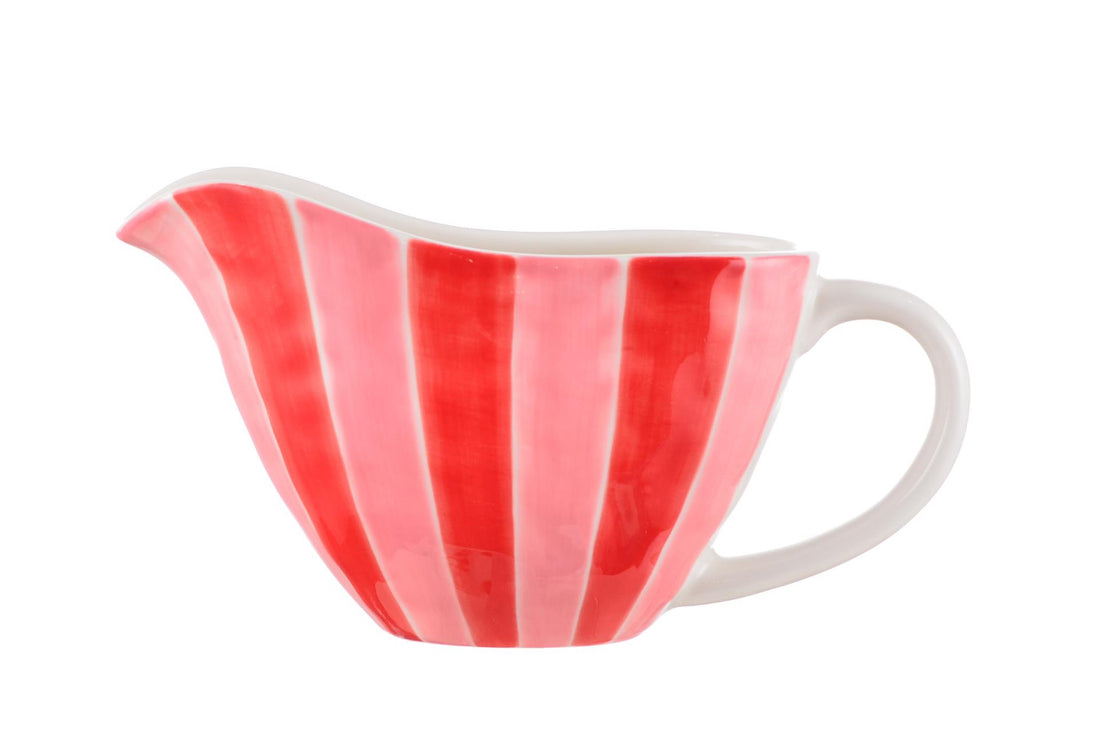 Pink and Red Stripe Gravy Jug